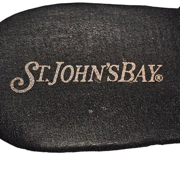 Womens 8.5 Black Leather Open Toe Chunky Heel Slip-on Work Business Casual Comfy - Picture 4 of 15